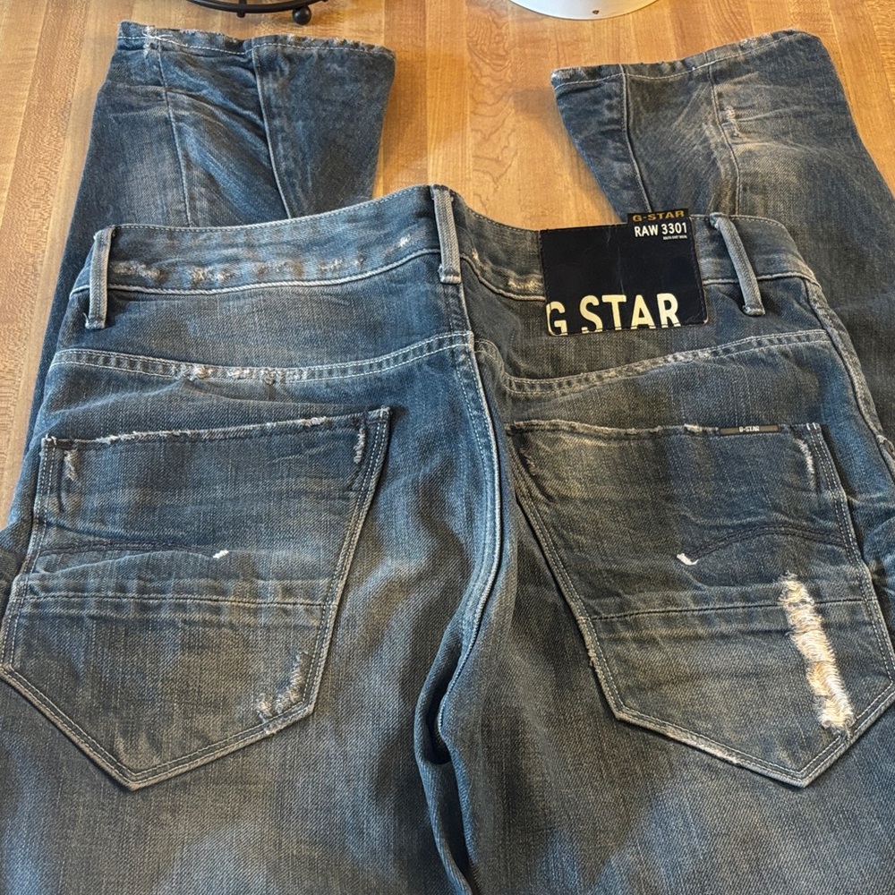 G-Star RAW Women’s Dark Blue 25/32 3301 Arc Loose Tapered Jeans - Picture 9 of 11